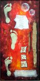 28 Walkabout II Acryl, Paintingstones und Paperbark auf Leinwand;
50 x 100 cm